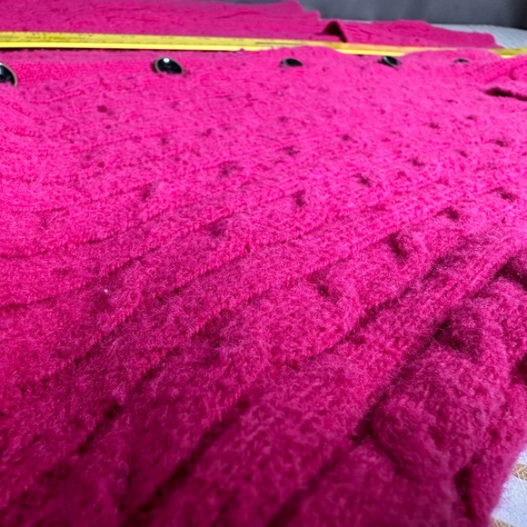 Crew Clothing Co Cardigan Pink Long Style Cotton Wool Thick Ribbing Sz 12 - Picture 13 of 14